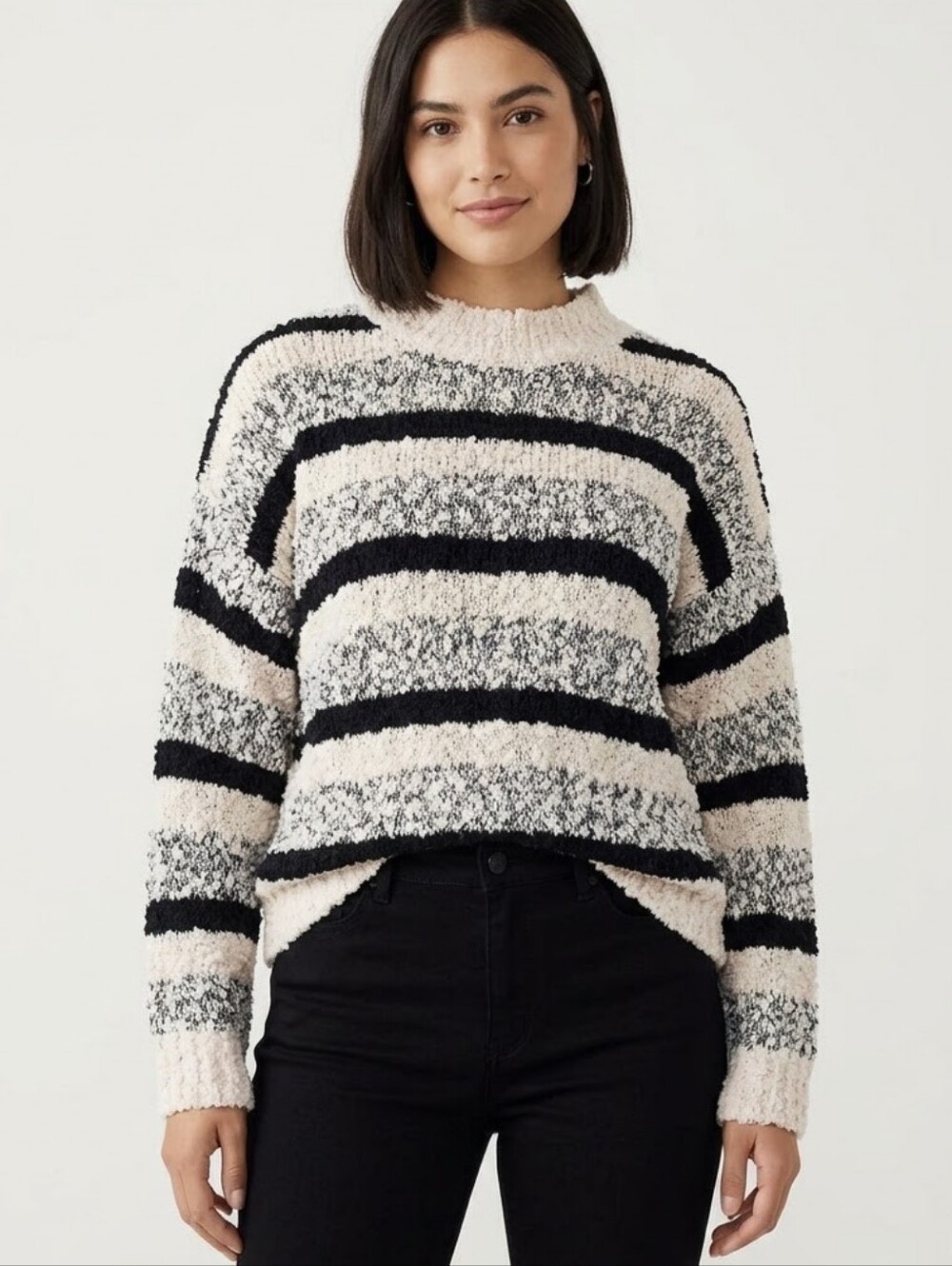 Vintage  90s Ar-ilis Chunky Knit Striped Sweater, Cabincore, Size  L